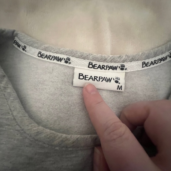 BearPaw Fleece Lounge Gray Sweater Size‎ M - Picture 5 of 6